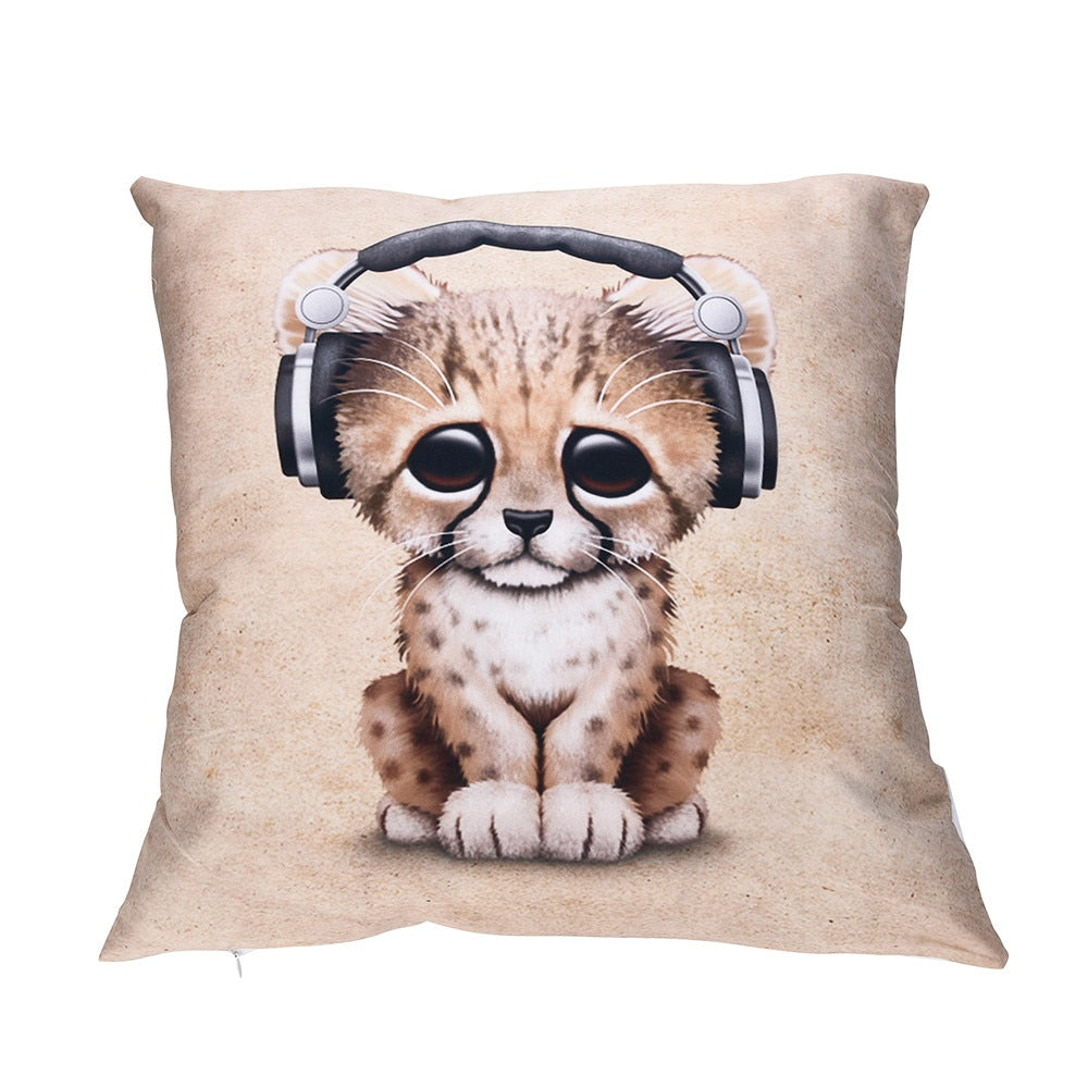 3D Animal Prints Cotton Pillow Cases