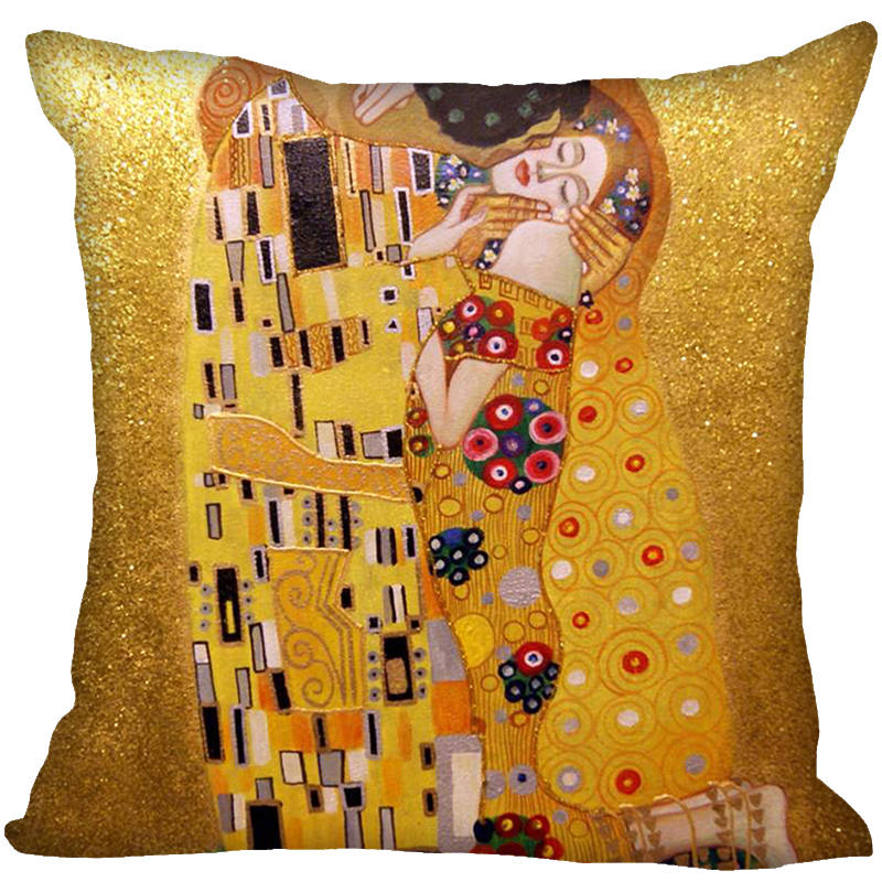 Modern Gustav Klimt Print Soft Polyester Decprative Pillowcase