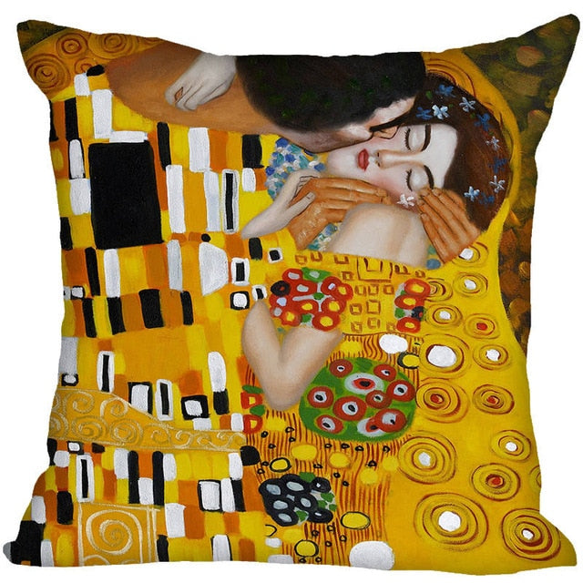 Modern Gustav Klimt Print Soft Polyester Decprative Pillowcase