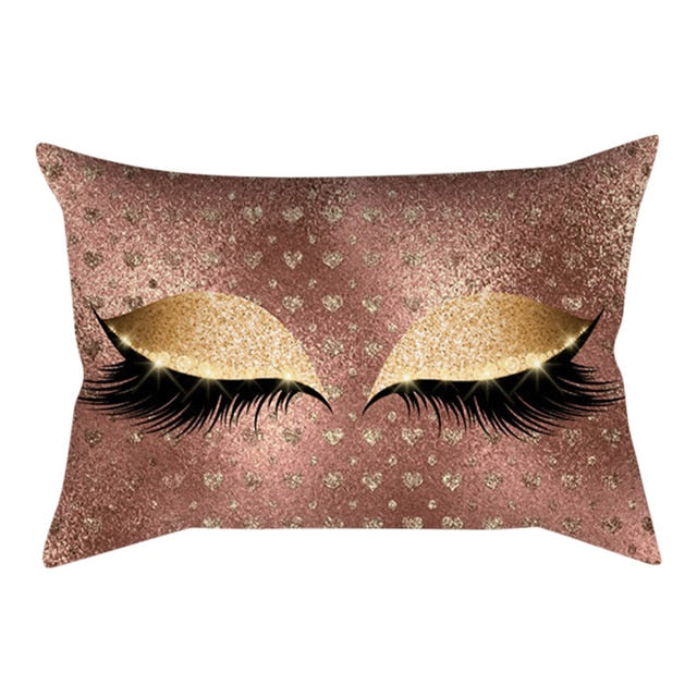 Luxury Throw Pillows Pillowcase Eyelash
