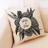 Natural Linen Cotton Fashion Throw Pillow Case
